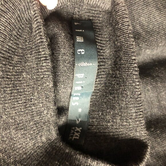 Time Pieces Mock Neck Wool Sweater Mens Size XXL Tall Gray Long Sleeve Y2K - Picture 4 of 7